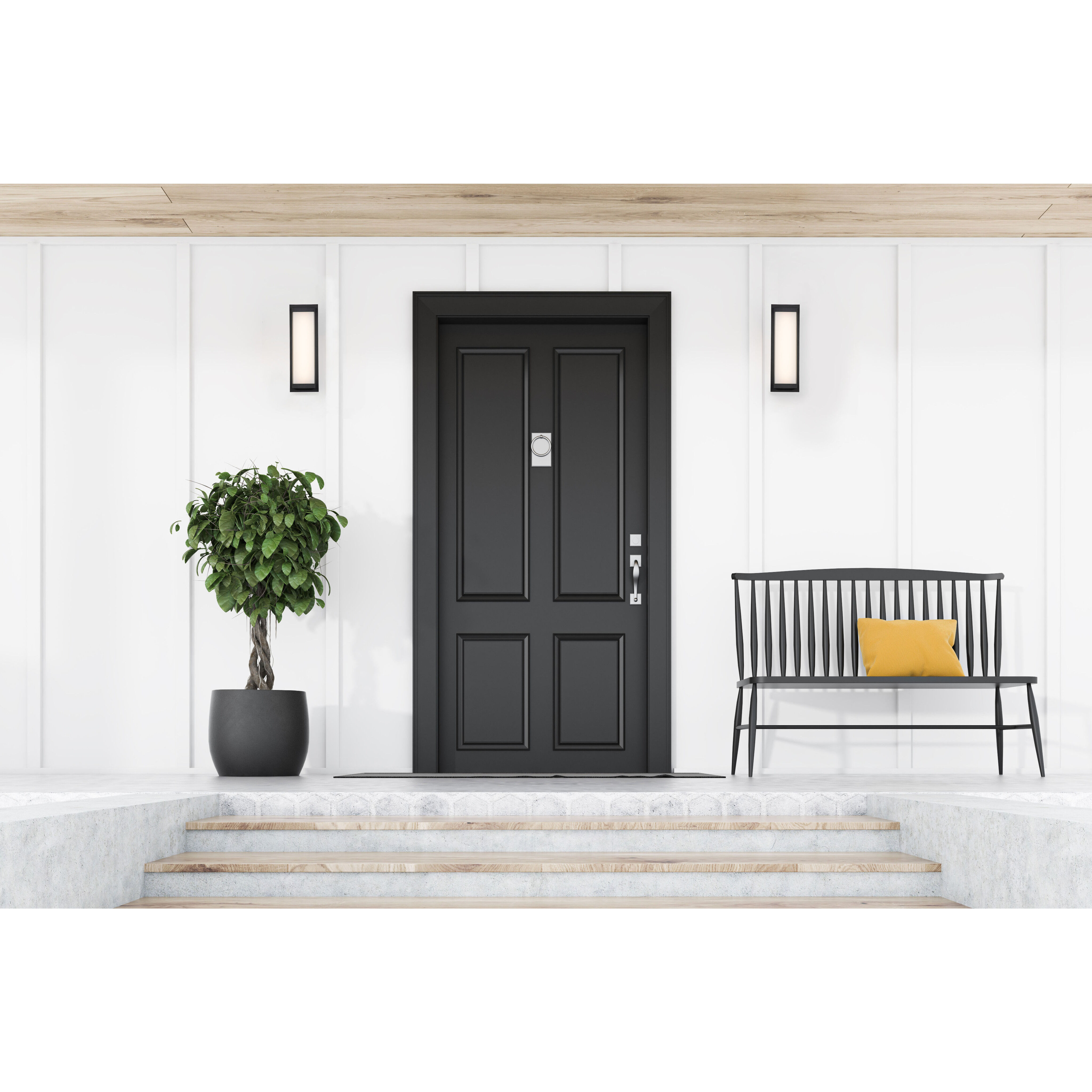 Atom LED 18.1 inch Matte Black Outdoor Wall Light