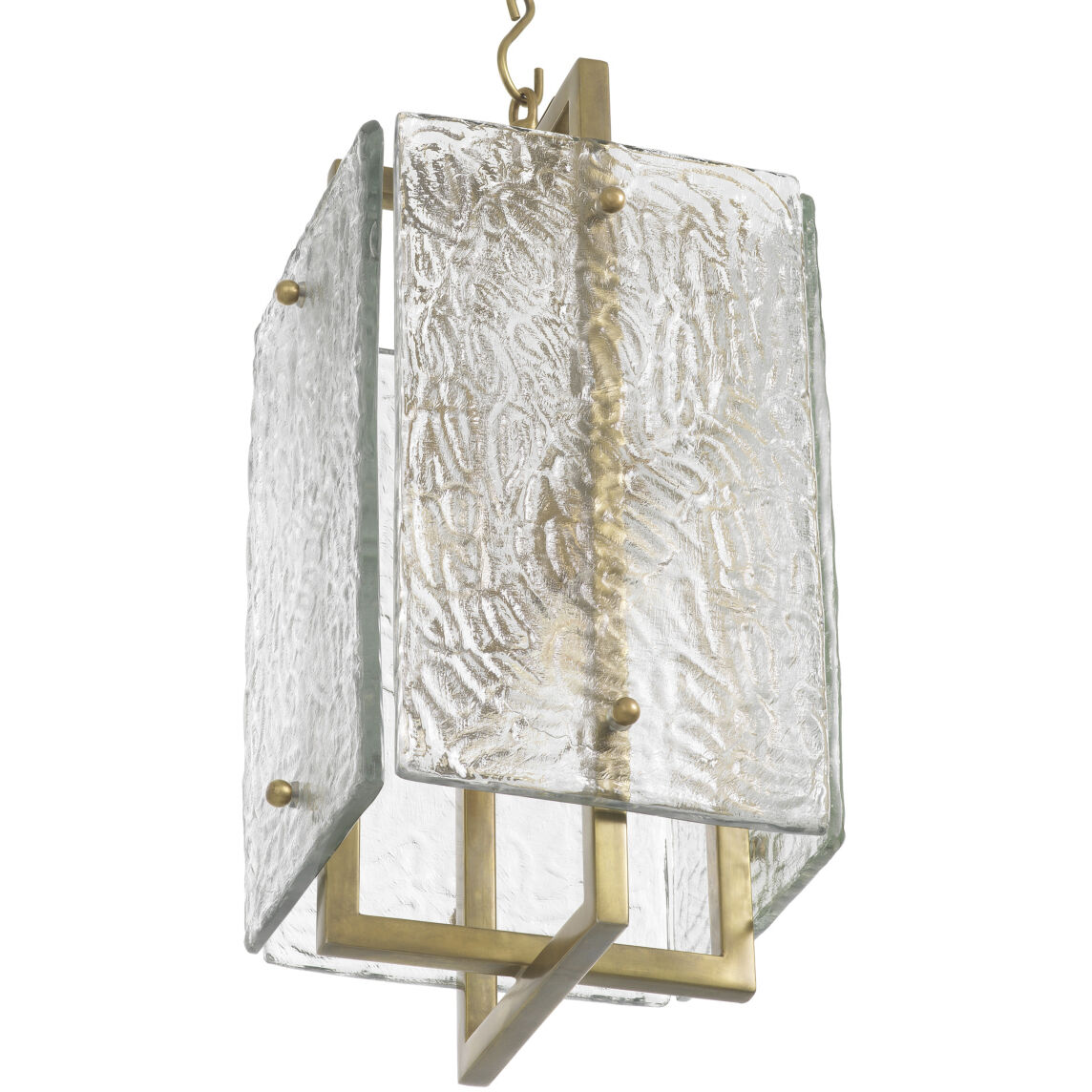 Solara 4 Light 12.4 inch Vintage Brass and Handblown Glass Pendant Ceiling Light