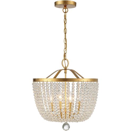 Rylee 4 Light 16.5 inch Antique Gold Mini Chandelier Ceiling Light