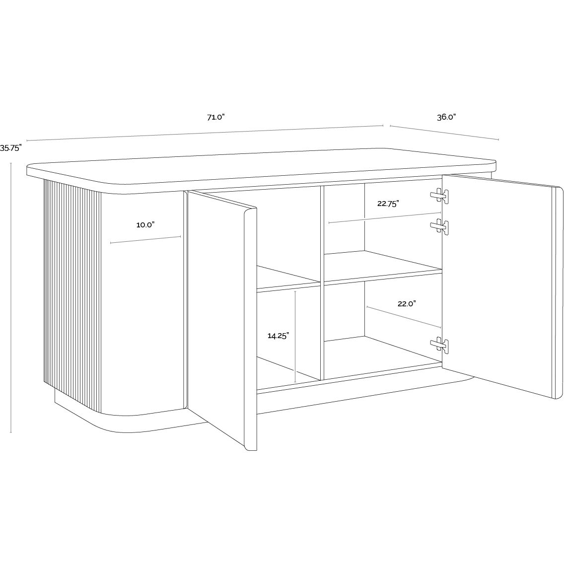 Cataldi Cappuccino / Brushed Gold Kitchen Island