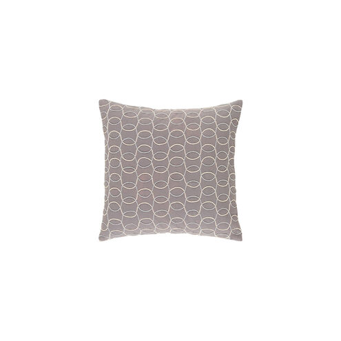 Solid Bold II 20 X 20 inch Medium Gray and Cream Throw Pillow