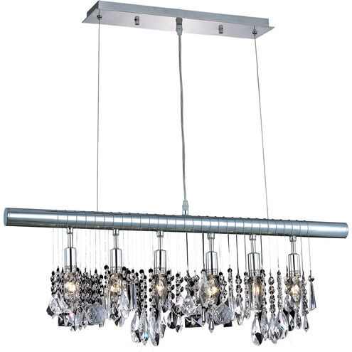 Chorus Line 6 Light 30 inch Chrome Dining Chandelier Ceiling Light