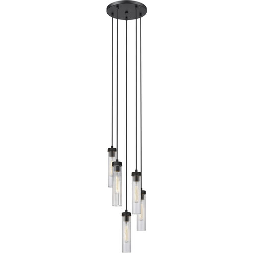 Beau 5 Light 12 inch Matte Black Chandelier Ceiling Light