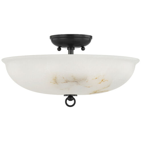 Somerset 3 Light 16 inch Distressed Bronze Semi Flush Ceiling Light