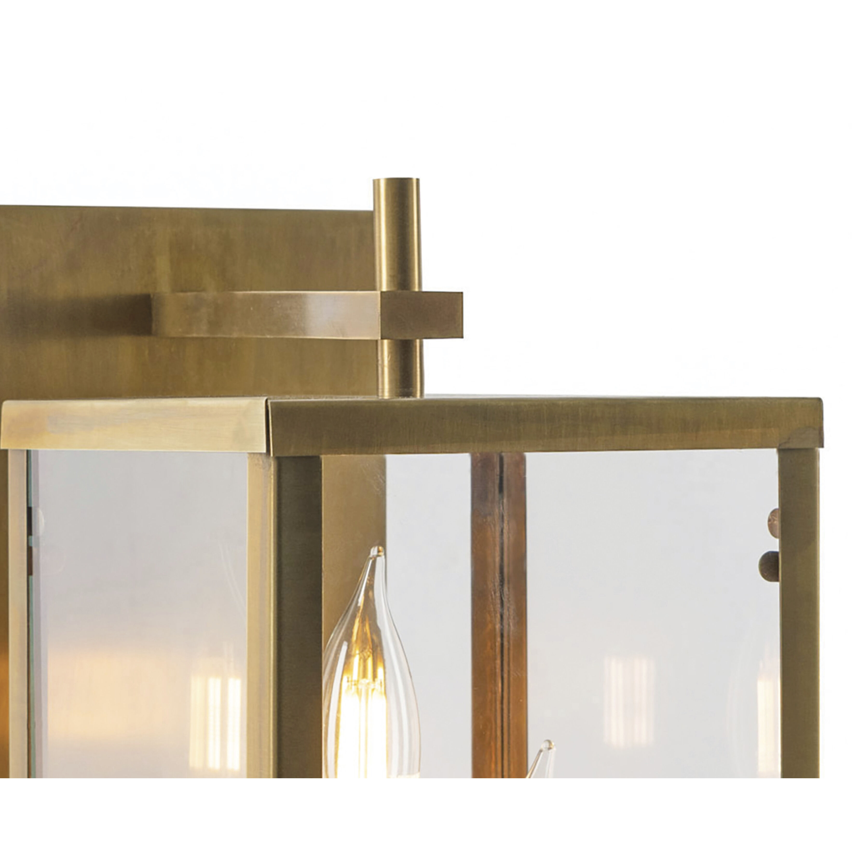 Back Bay 3 Light 16.75 inch Aged Brass Outdoor Wall Sconce