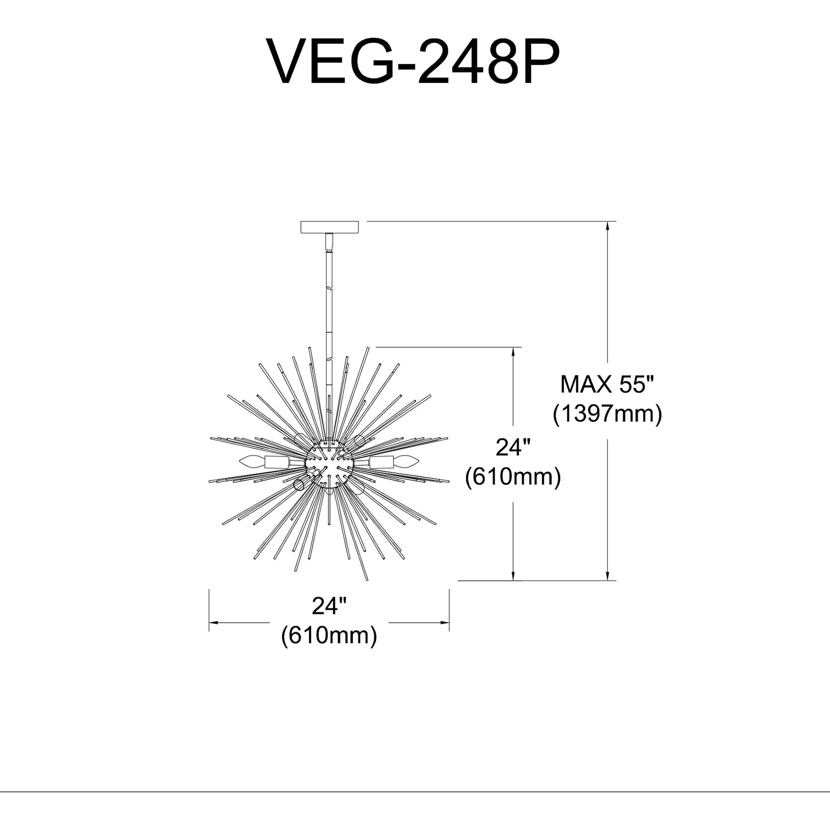 Vega LED 24 inch Gold with Vintage Bronze Pendant Ceiling Light in Gold and Vintage Brass