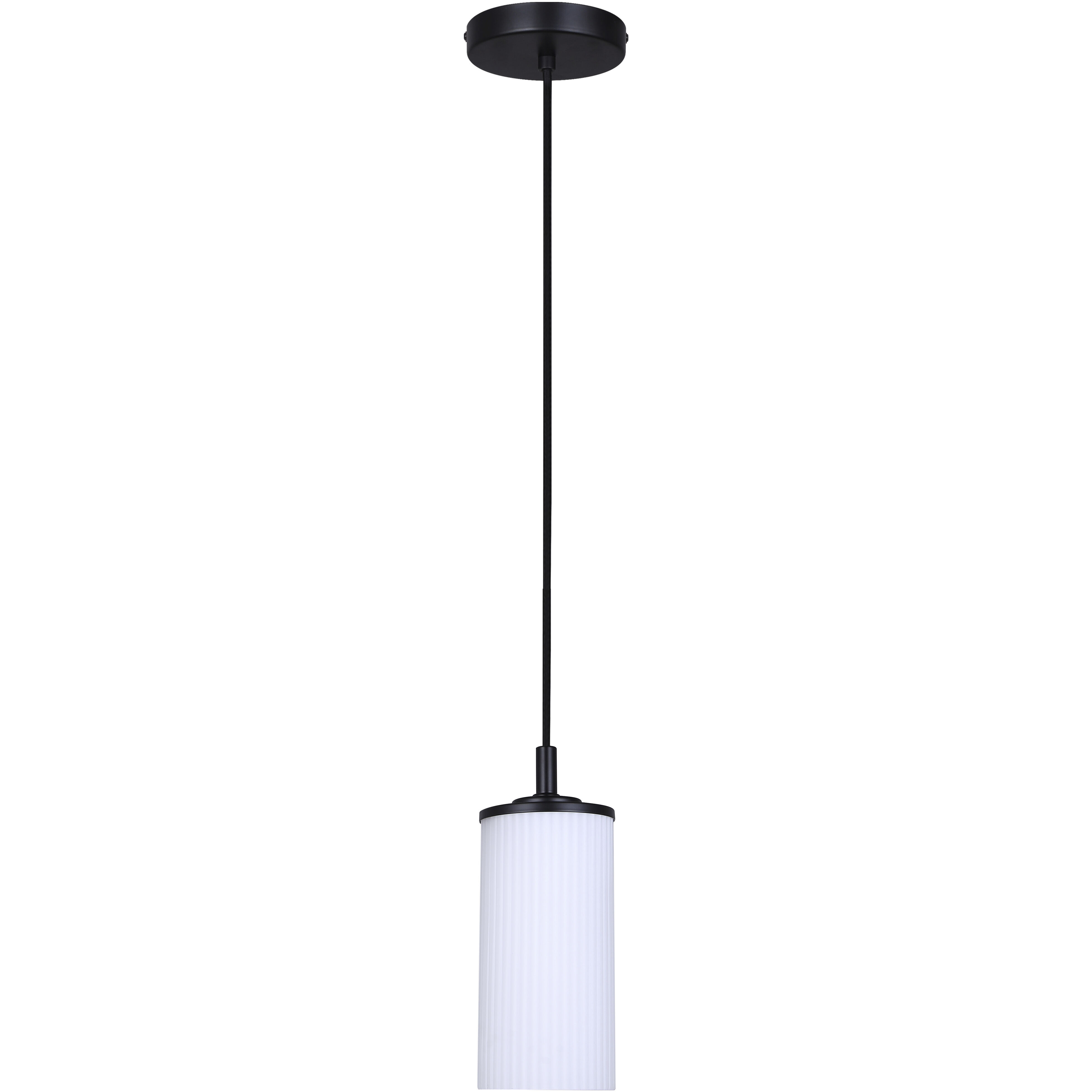 Kinslea 1 Light 4.75 inch Matte Black Pendant Ceiling Light in White Glass