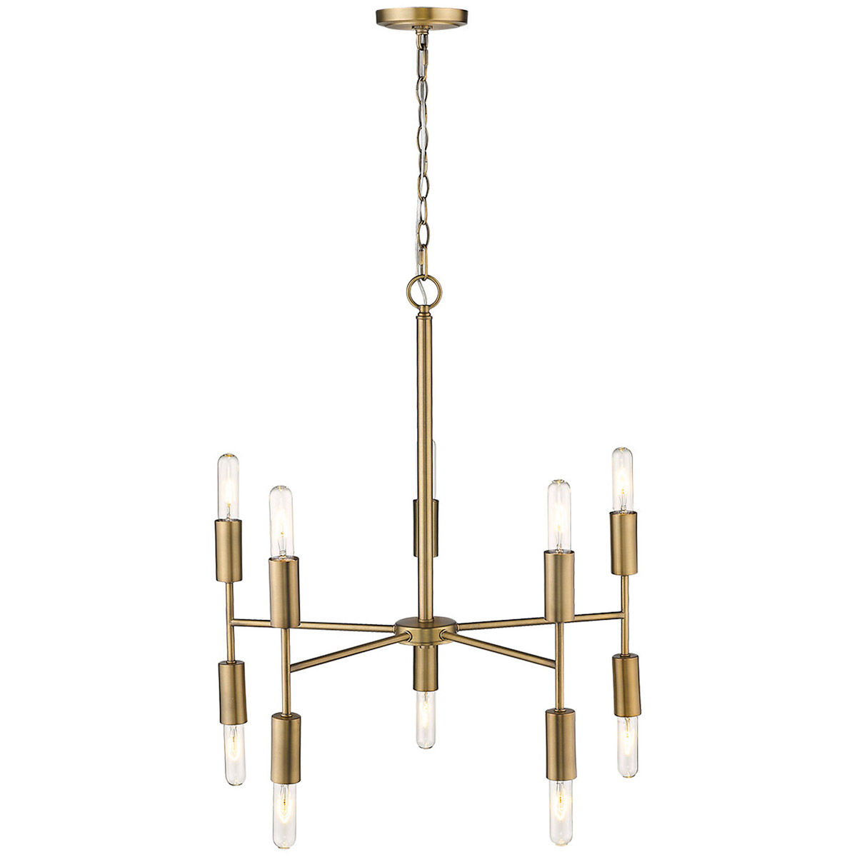 Perret 10 Light 26 inch Aged Brass Chandelier Ceiling Light
