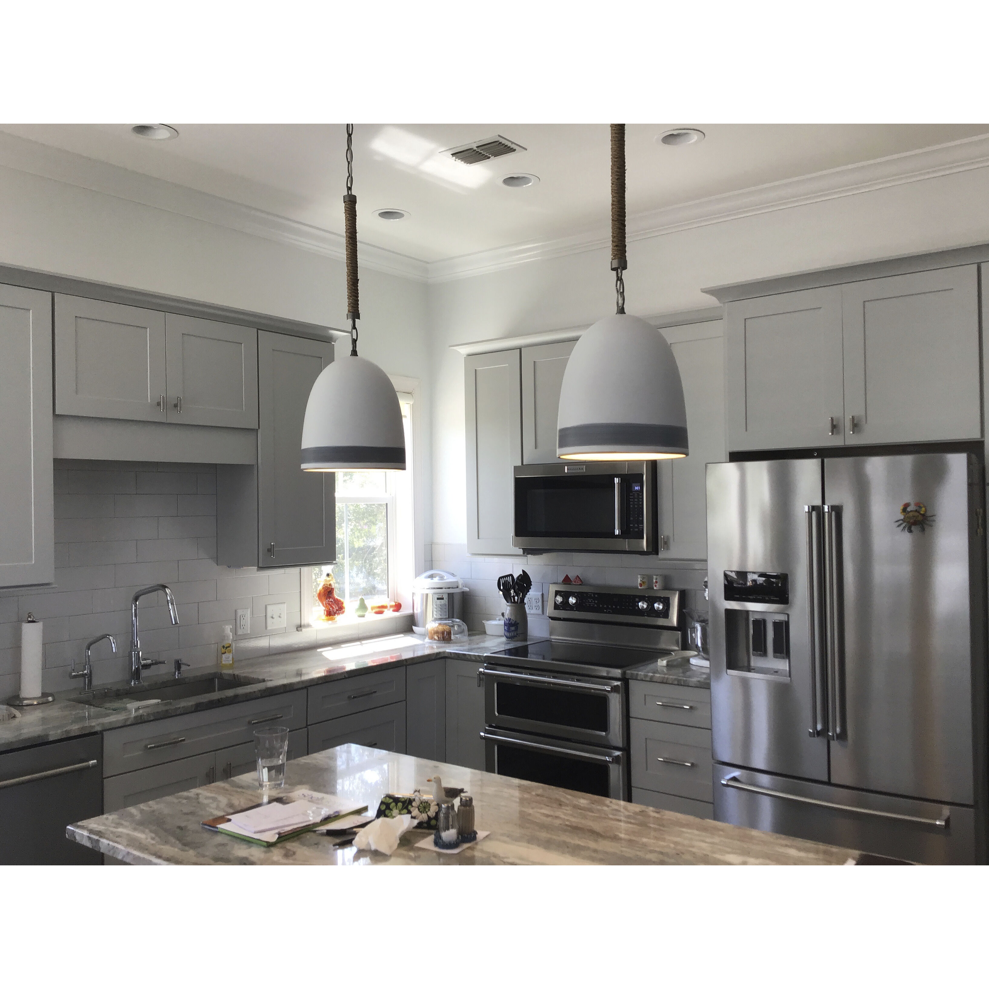 Nash 1 Light 10 inch Antique Nickel with Grey Stripe Indoor Pendant Ceiling Light in Antique Nickel/Grey Stripe