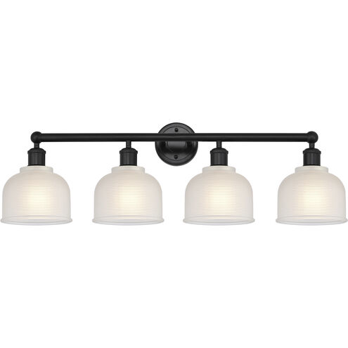 Edison Dayton 4 Light 33 inch Matte Black Bath Vanity Light Wall Light in White