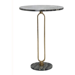 Alexus 16 inch Black/Gold Side Table