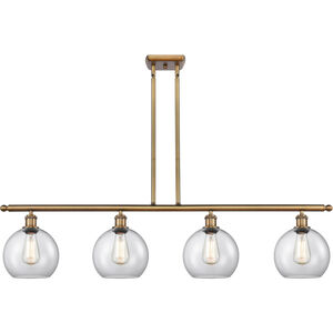 Ballston Athens LED 48 inch Brushed Brass Island Light Ceiling Light in Clear Glass, Ballston