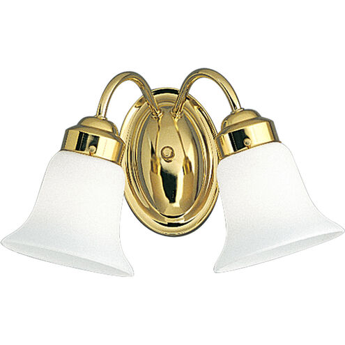 Opal Glass 2 Light 14 inch Polished Brass Bath Vanity Wall Light