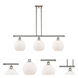 Ballston Athens LED 36 inch Polished Nickel Island Light Ceiling Light in Matte White Glass, Ballston