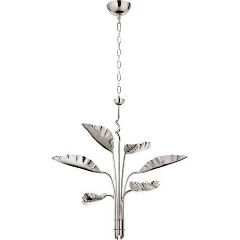 Julie Neill Dumaine 6 Light 41.75 inch Polished Nickel Pierced Leaf Chandelier Ceiling Light, Medium