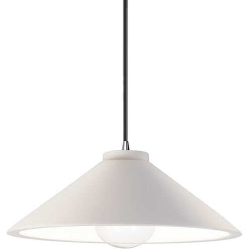 Radiance Collection 1 Light 11.75 inch Matte White with Antique Brass Pendant Ceiling Light