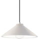 Radiance Collection 1 Light 11.75 inch Matte White with Antique Brass Pendant Ceiling Light