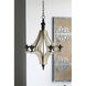 Harper 6 Light 22.4 inch White Wash and Black Pendant Ceiling Light