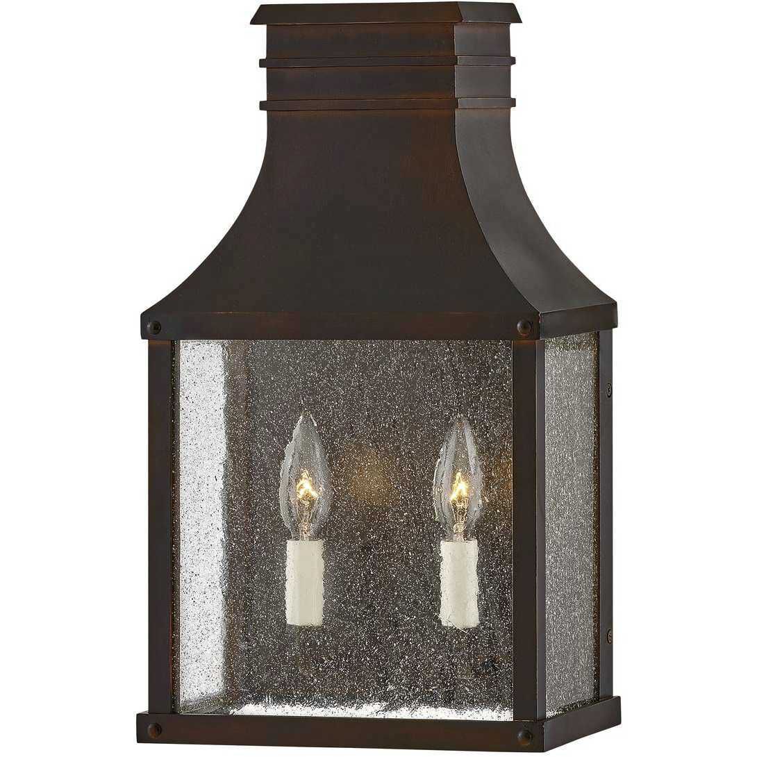 Heritage Beacon Hill Outdoor Wall Mount Lantern in Blackened Copper, Medium