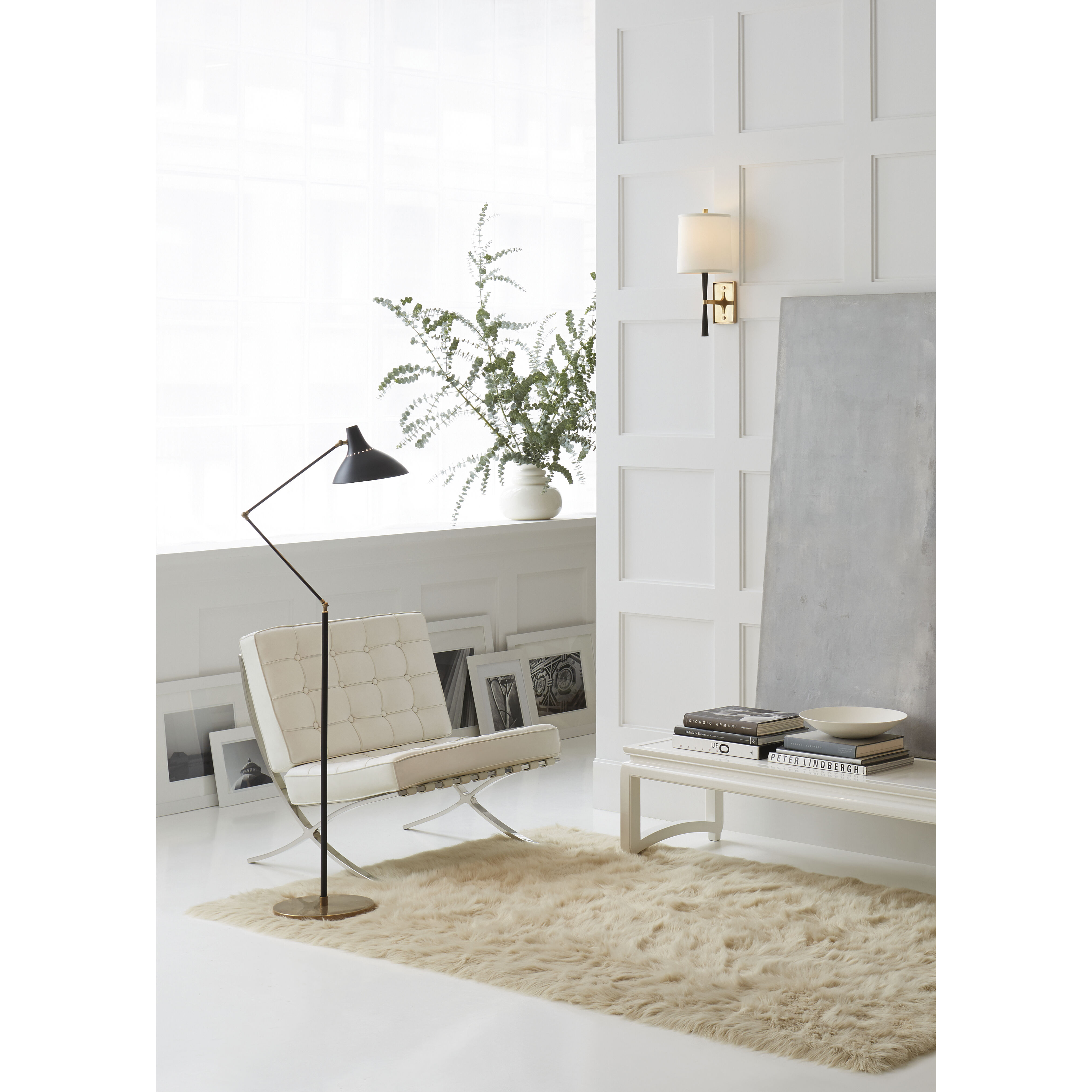 AERIN Charlton 51 inch 60.00 watt Black and Brass Floor Lamp Portable Light