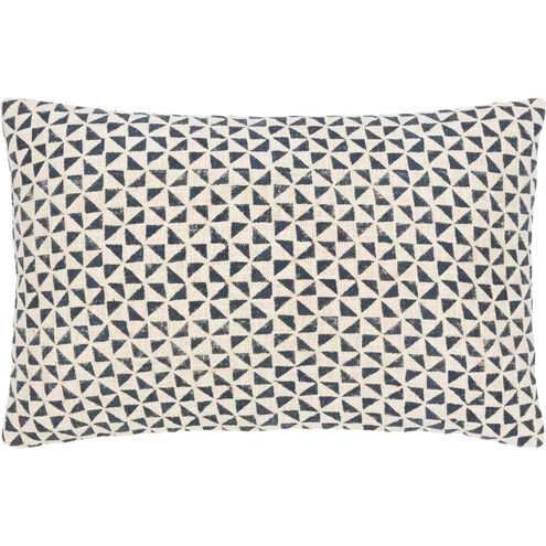Janya 22 inch Dark Blue Pillow Cover in 14 x 22, Lumbar