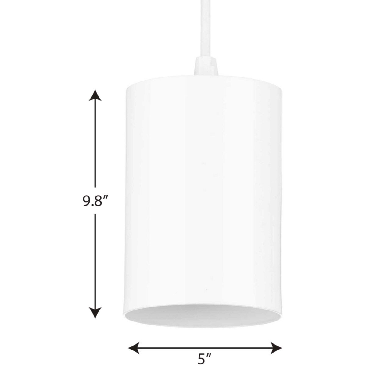 CYL RNDS 1 Light 5 inch White Outdoor Pendant