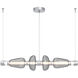 Bolla LED 53.3 inch Classic Silver Linear Chandelier Ceiling Light in Smoke, Mandrel