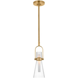 Ian K. Fowler Larkin LED 5.5 inch Hand-Rubbed Antique Brass Conical Pendant Ceiling Light
