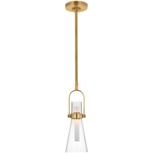 Ian K. Fowler Larkin LED 5.5 inch Hand-Rubbed Antique Brass Conical Pendant Ceiling Light