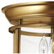 Gentry 3 Light 11.5 inch Heirloom Brass Indoor Flush Mount Ceiling Light