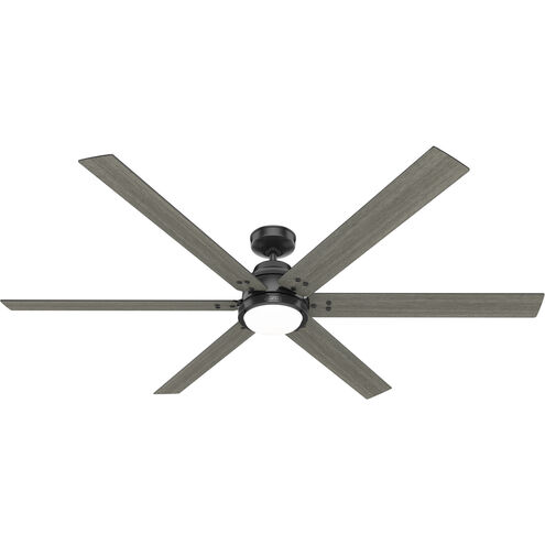 Gravity 72 inch Matte Black with Dark Gray Oak/Matte Black Blades Ceiling Fan