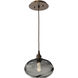 Coppa 1 Light 8 inch Flat Bronze Pendant Ceiling Light in Coppa Smoke