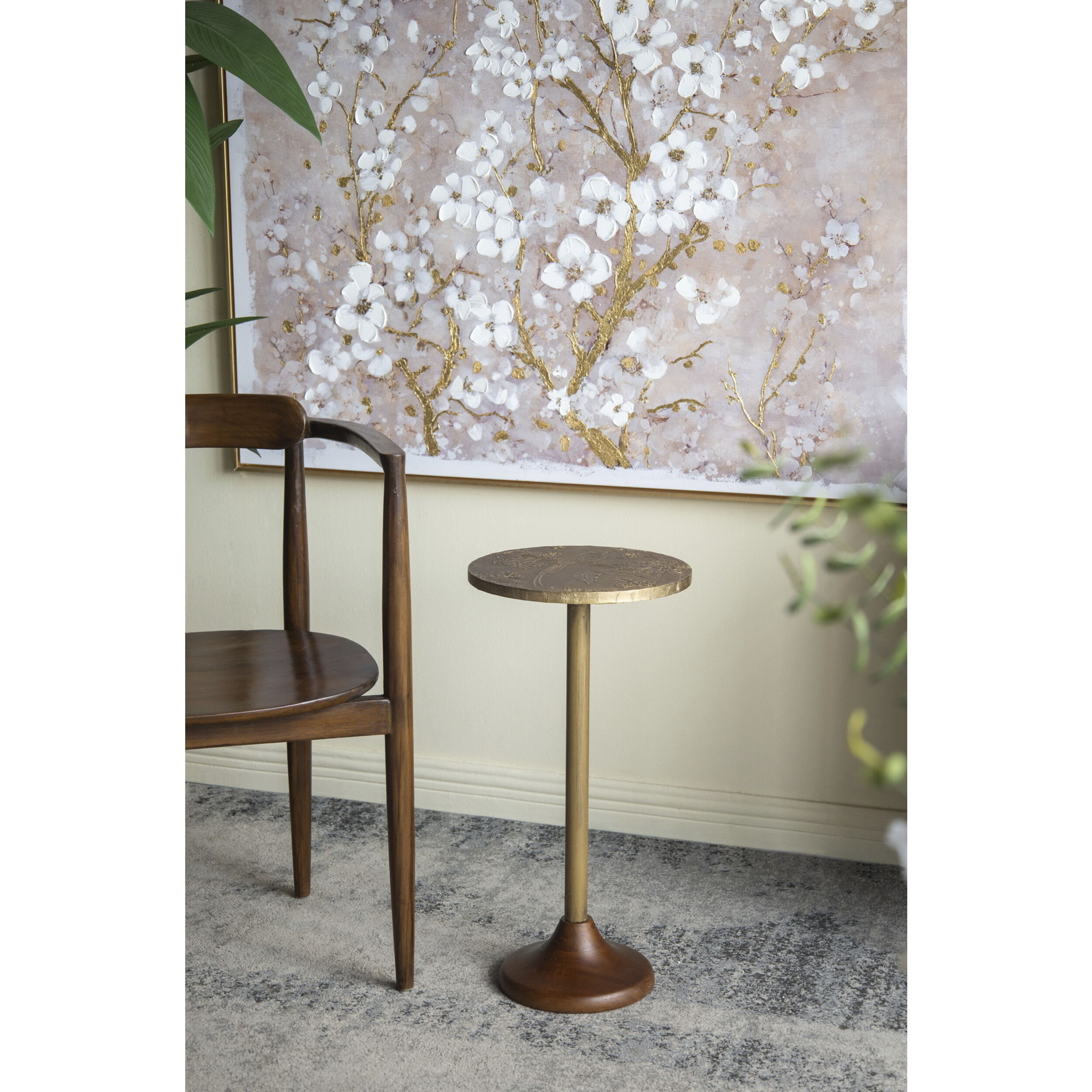 Anita 24 X 11.8 inch Gold and Brown Side Table