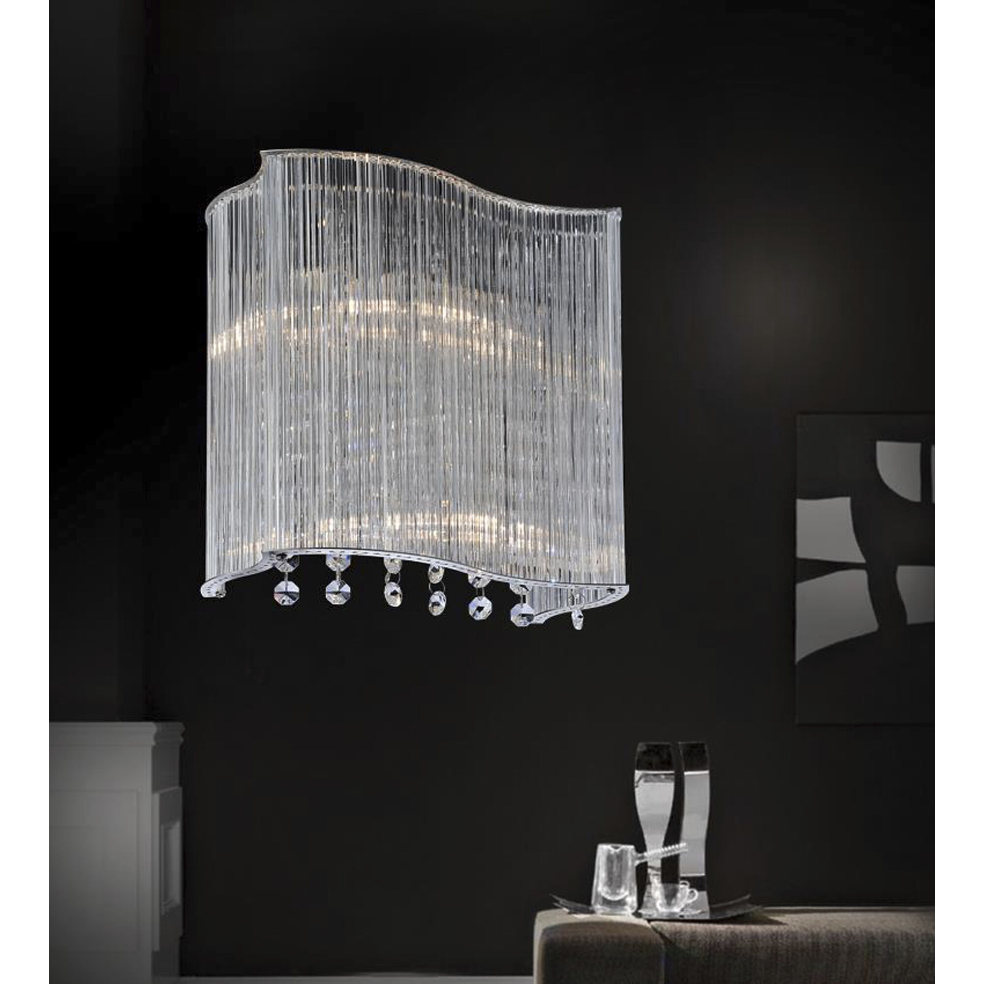 Elsa 2 Light 10 inch Chrome Wall Light