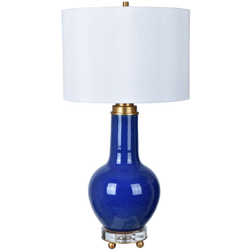 Penta 32 inch 150 watt Royal Blue and Gold Table Lamp Portable Light