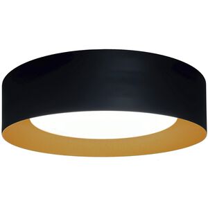 Orsa LED 14 inch Black and Brushed Brass Flush Mount Ceiling Light