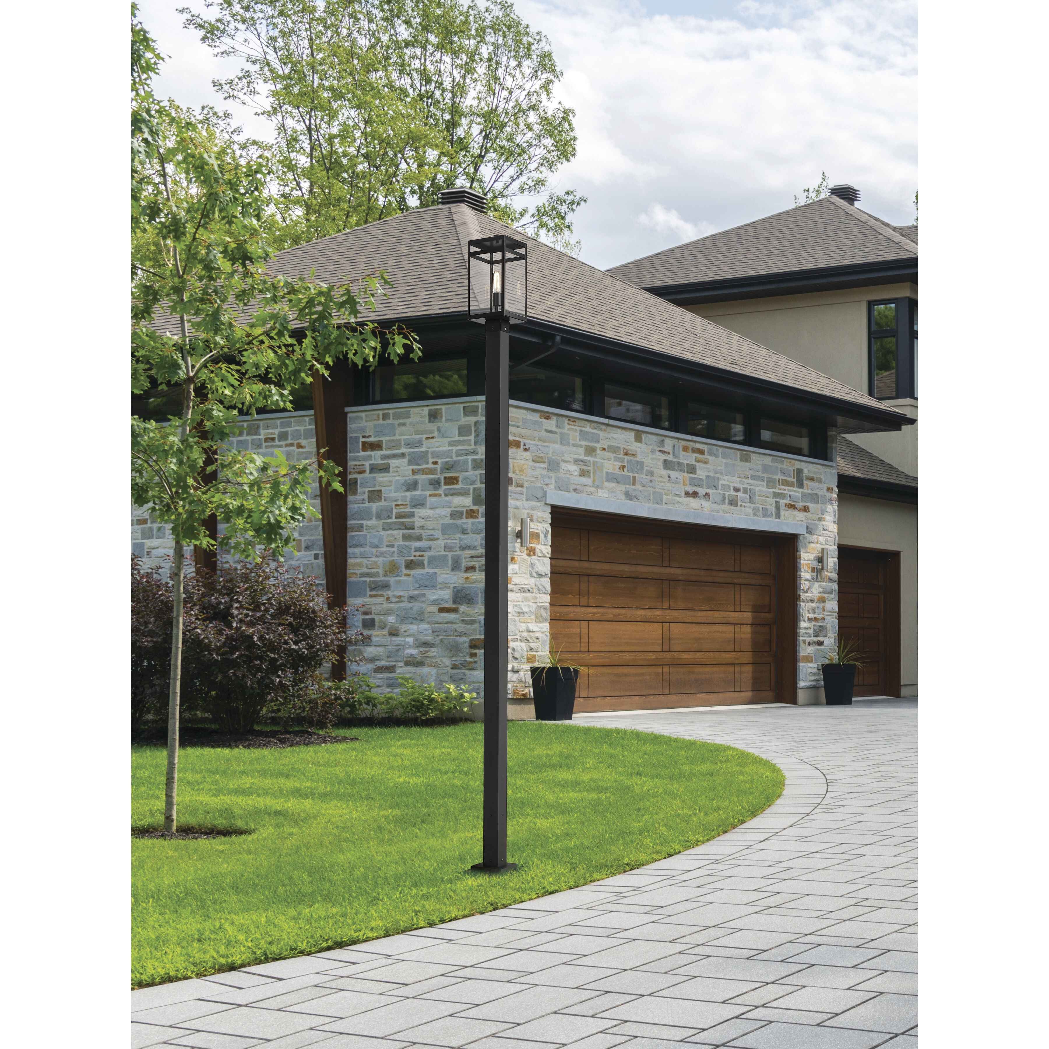 Nuri 1 Light 111.5 inch Black Outdoor Post Mounted Fixture