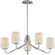 Durham 5 Light 26 inch Satin Nickel Single-Tier Chandelier Ceiling Light