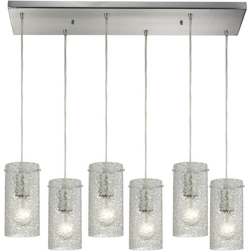 Ice Fragments 6 Light 30 inch Satin Nickel Multi Pendant Ceiling Light in Clear, Configurable