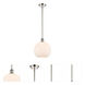 Ballston Large Athens LED 10 inch Polished Nickel Pendant Ceiling Light in Matte White Glass, Ballston