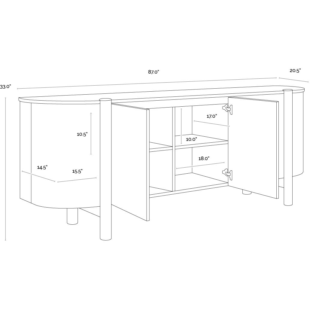 Banyan 87 X 20.5 inch Cream / Mocha Sideboard