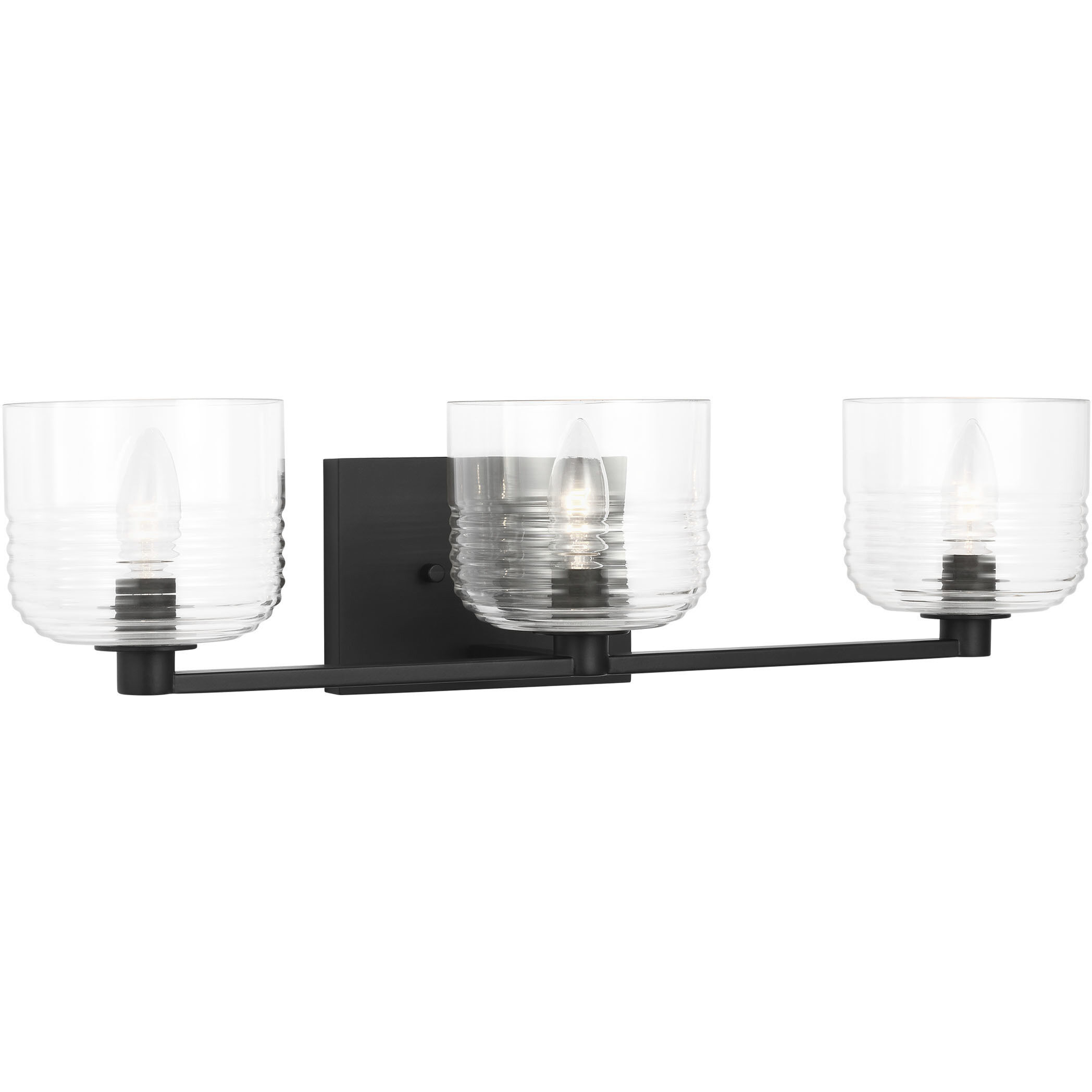 Drew & Jonathan Lochdale 3 Light 24.25 inch Midnight Black Vanity Light Wall Light, Large