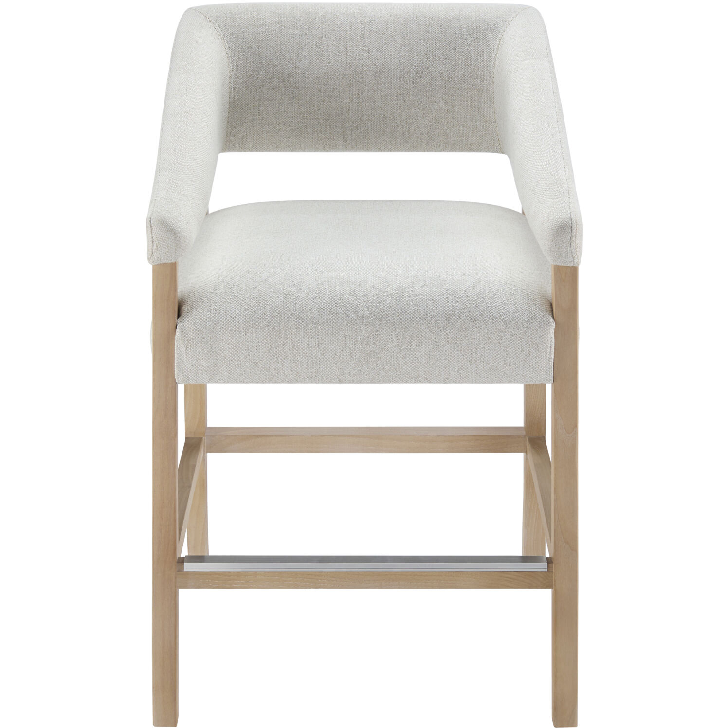 Grace 34.65 inch Upholstery: Cream; Base: Wheat Counter Stool