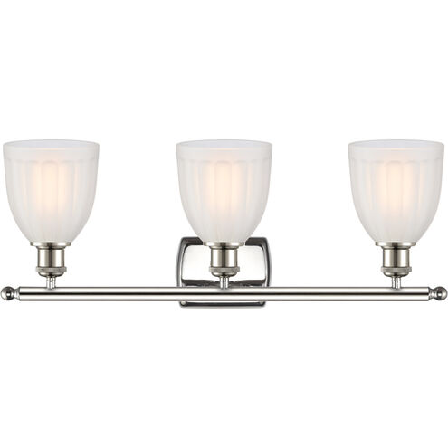 Ballston Brookfield LED 26 inch Polished Nickel Bath Vanity Light Wall Light in White Glass, Ballston