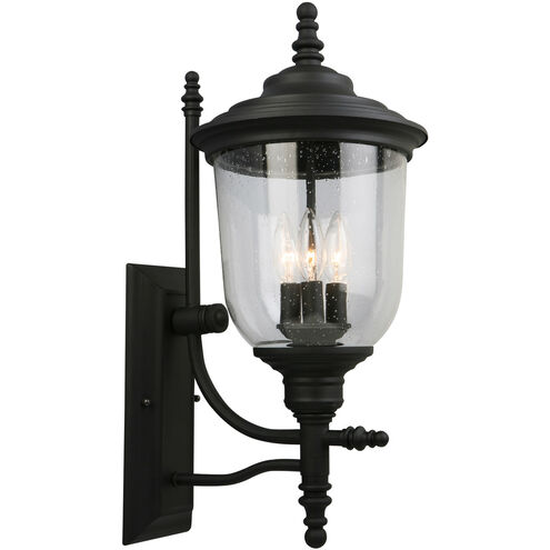 Pinedale 3 Light 22 inch Matte Black Outdoor Wall Light