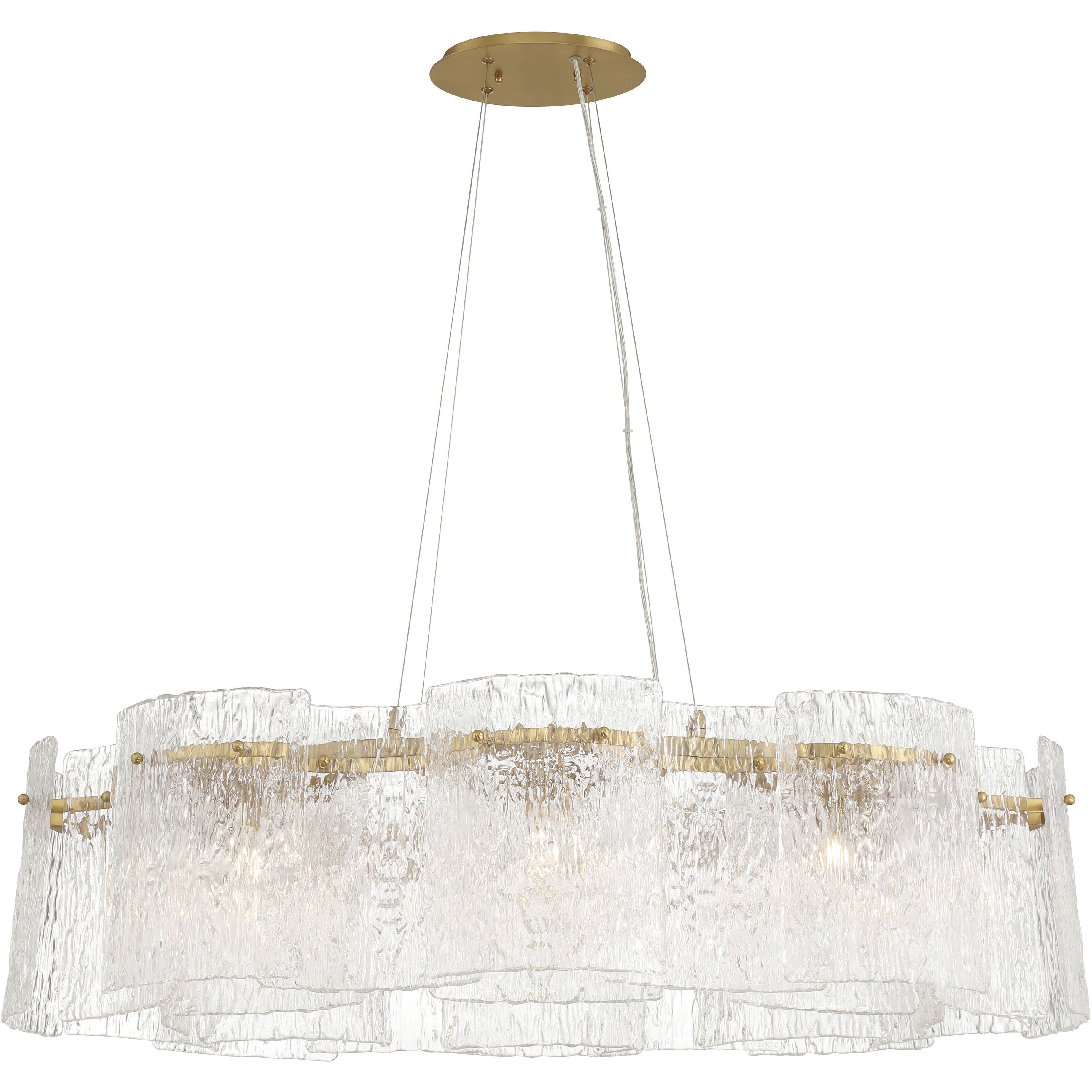 Brookstreet 8 Light 27.5 inch Legacy Brass Pendant Ceiling Light in Clear Handmade Glass