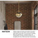 Watson 1 Light 12 inch Heritage Brass with Slate Bronze Indoor Pendant Ceiling Light