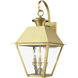 Wentworth 3 Light 22 inch Natural Brass Outdoor Wall Lantern, Large