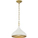 Cedar Lane 1 Light 12.75 inch Legacy Brass and Off White Cream Pendant Ceiling Light