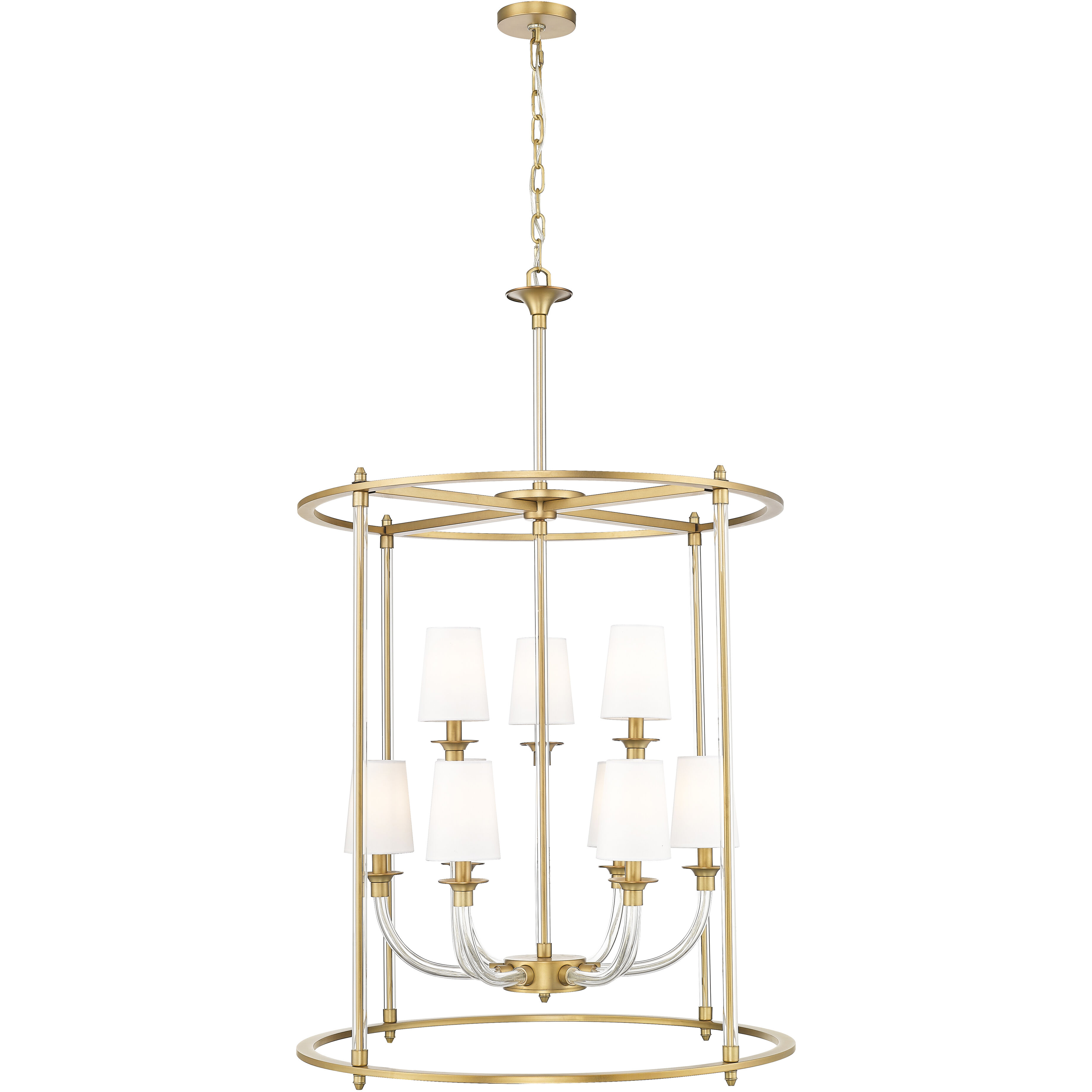 Katerina 9 Light 28 inch Rubbed Brass Chandelier Ceiling Light